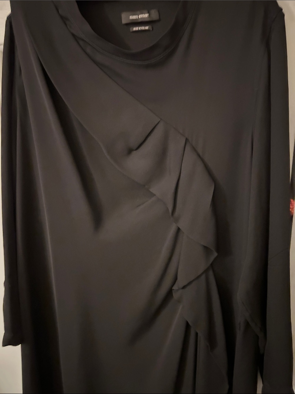 Isabel Marant Black Silk Ruffle-Front Women's Dress, sz44